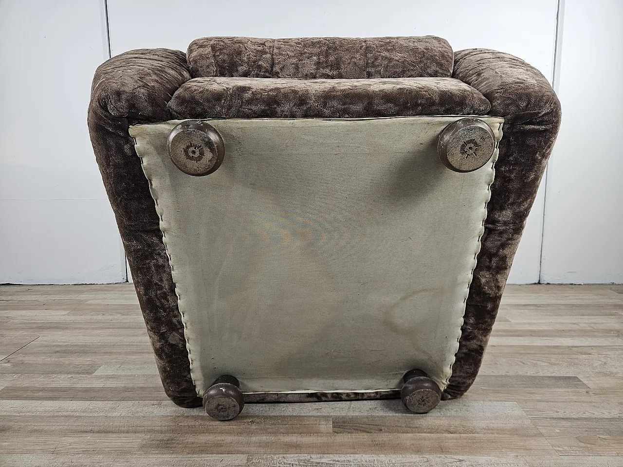 Armchair brown fabric, 1960s 13