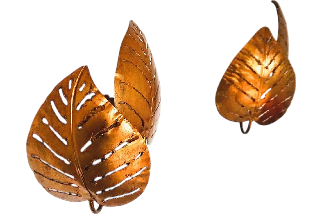 Coppia di applique a doppia anta Monstera di Maison Jansen, anni '70 15