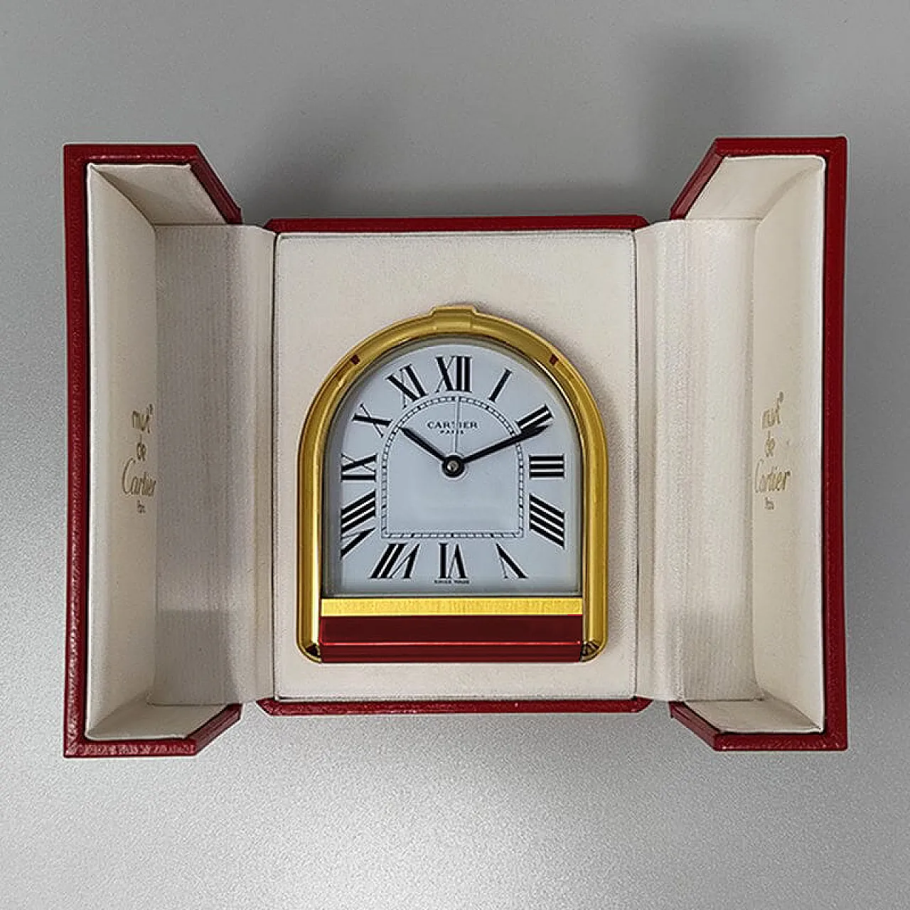 Cartier Romane alarm clock pendulette. Made in Switzerland, 80s 7