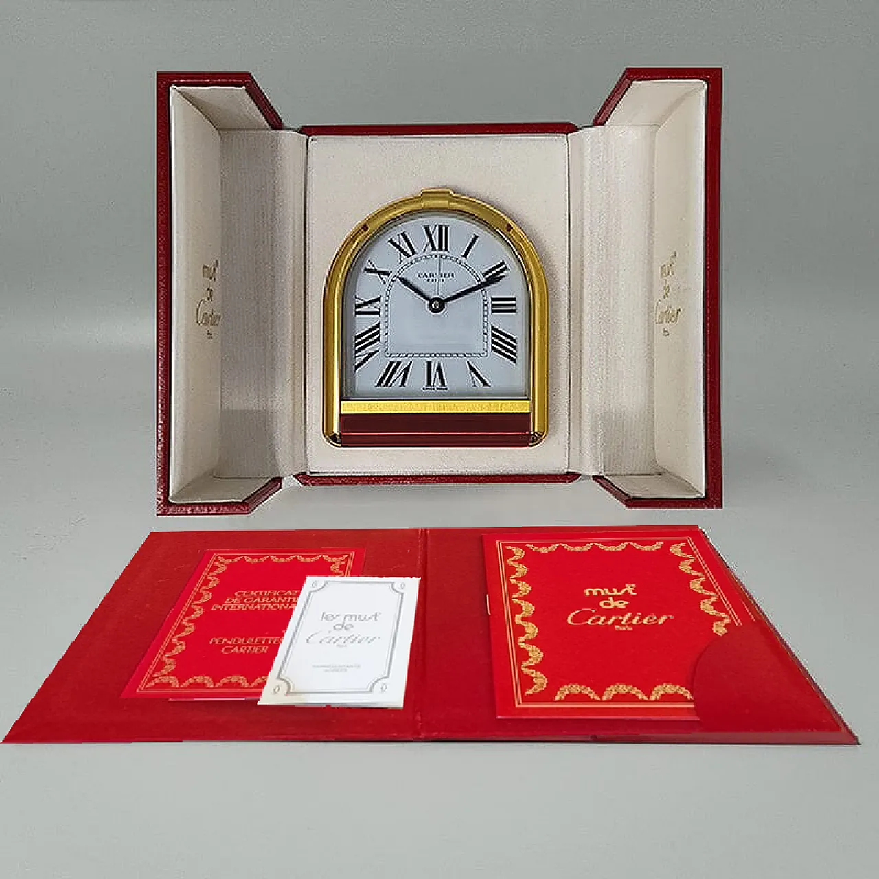 Cartier Romane alarm clock pendulette. Made in Switzerland, 80s 8