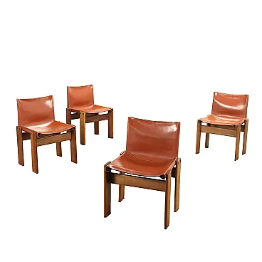 4 Monk chairs by Afra and Tobia Scarpa for Molteni, 1970s