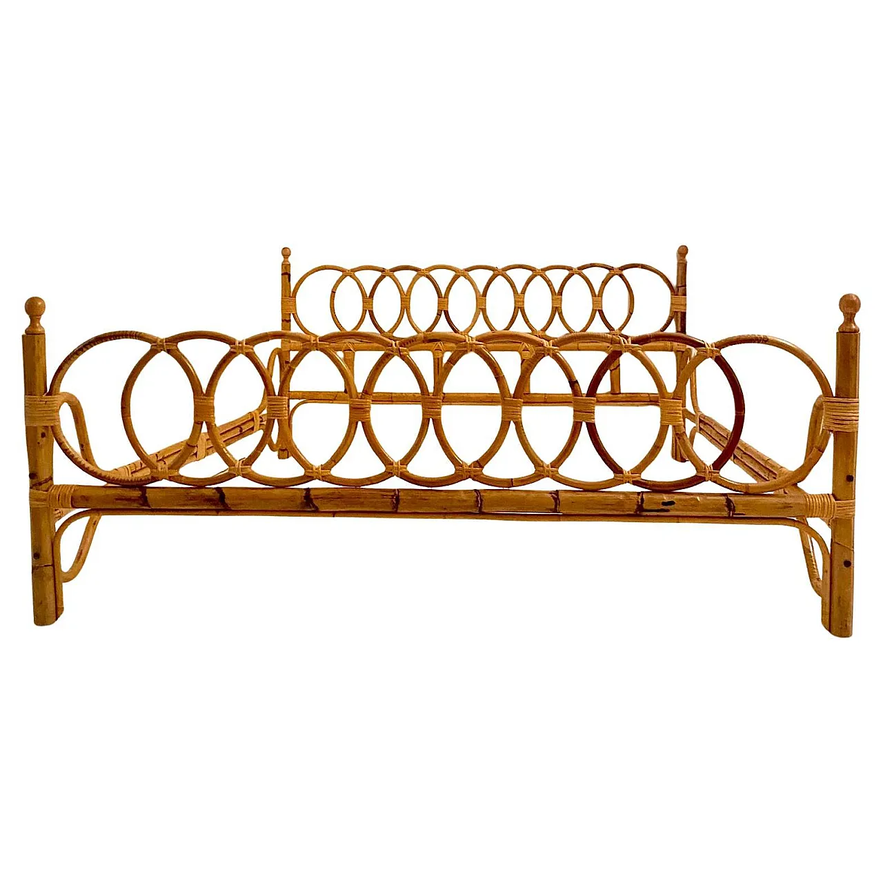 Bamboo double bed, Italy 1960 2