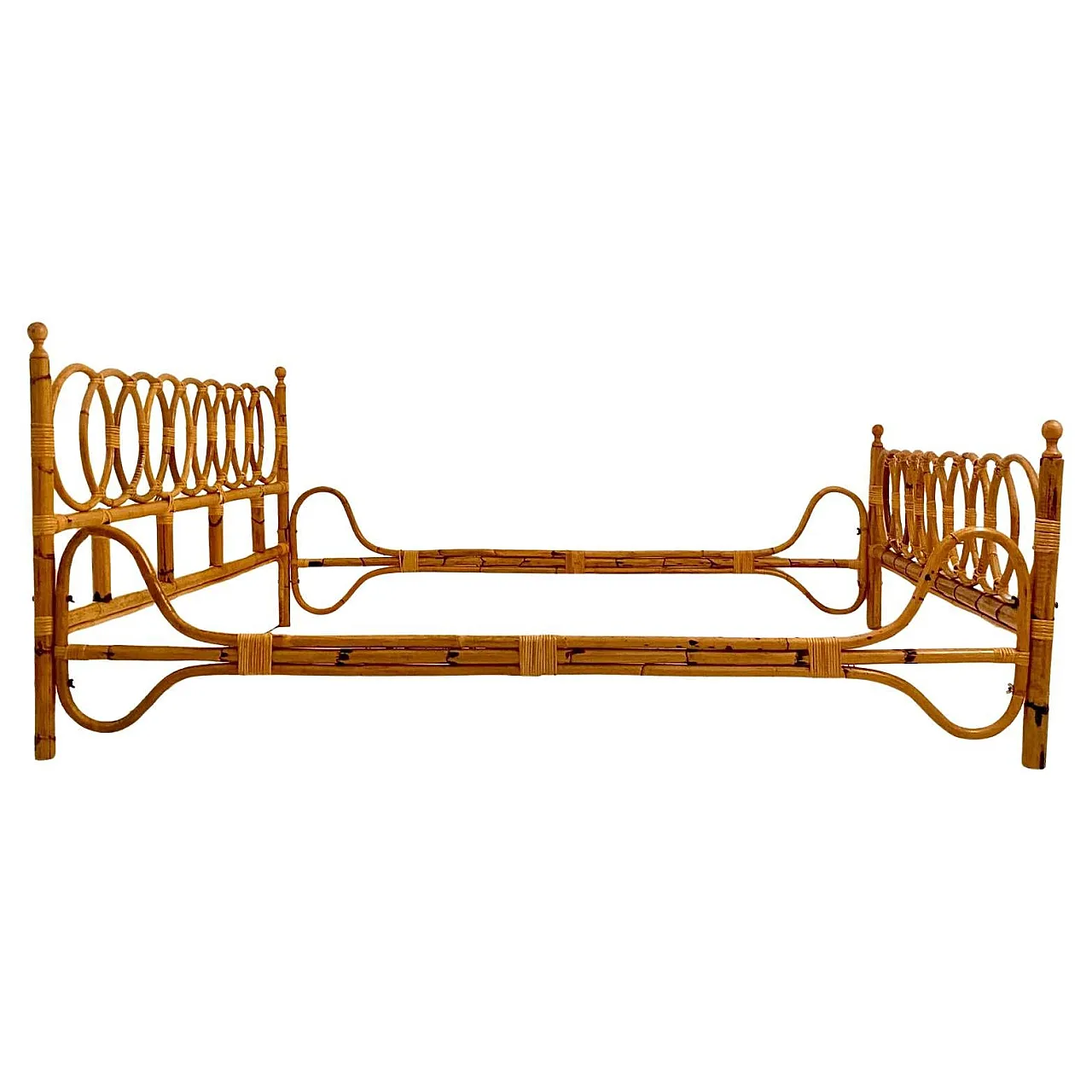 Bamboo double bed, Italy 1960 3