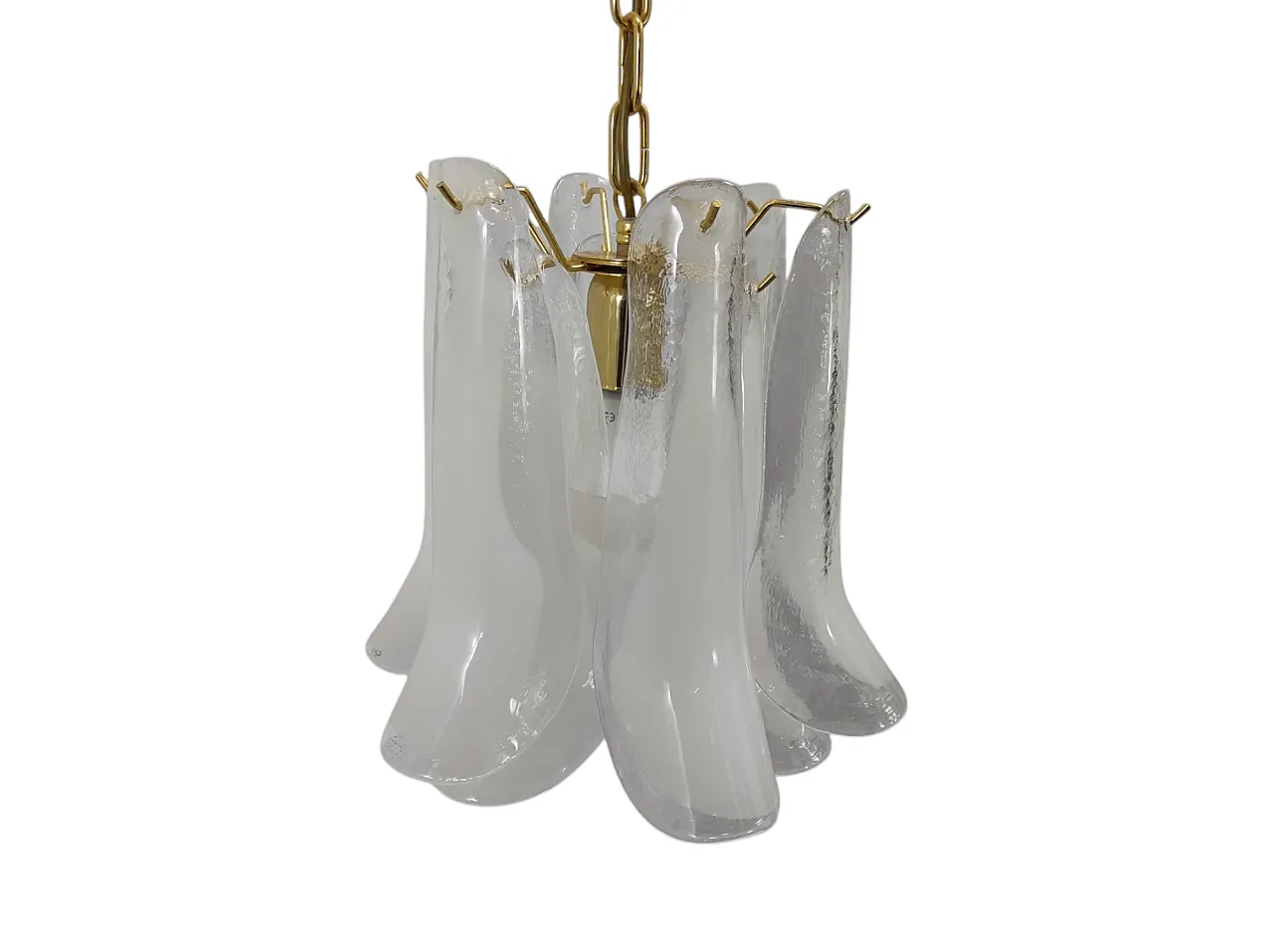 Petal lamp in Murano crystal and white glass, Italy, 1990s 2