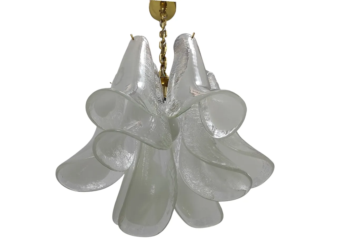 Petal lamp in Murano crystal and white glass, Italy, 1990s 4