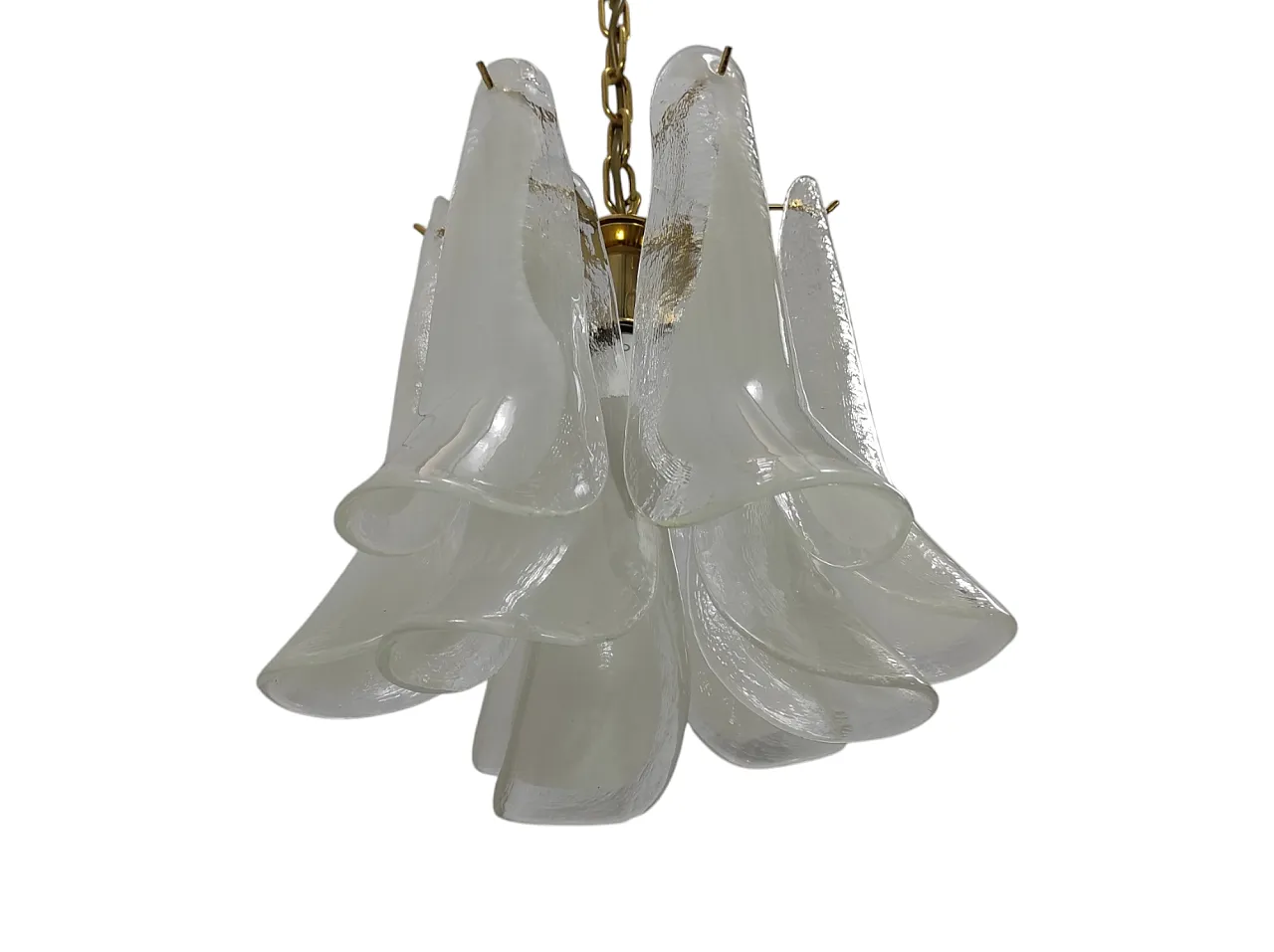 Petal lamp in Murano crystal and white glass, Italy, 1990s 5