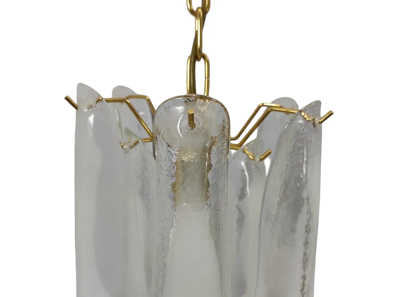 Petal lamp in Murano crystal and white glass, Italy, 1990s 8