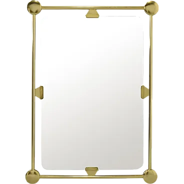 Mid-Century modern wall mirror with brass frame, 1960s