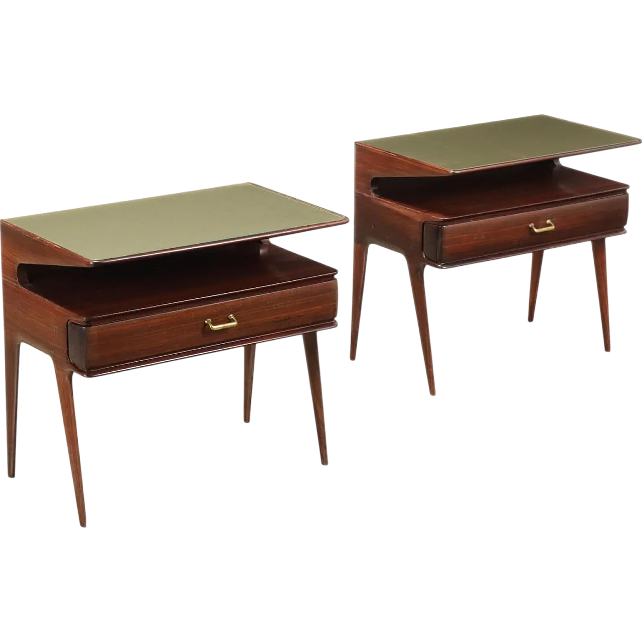 Pair of wooden bedside tables, mid-20th century 10