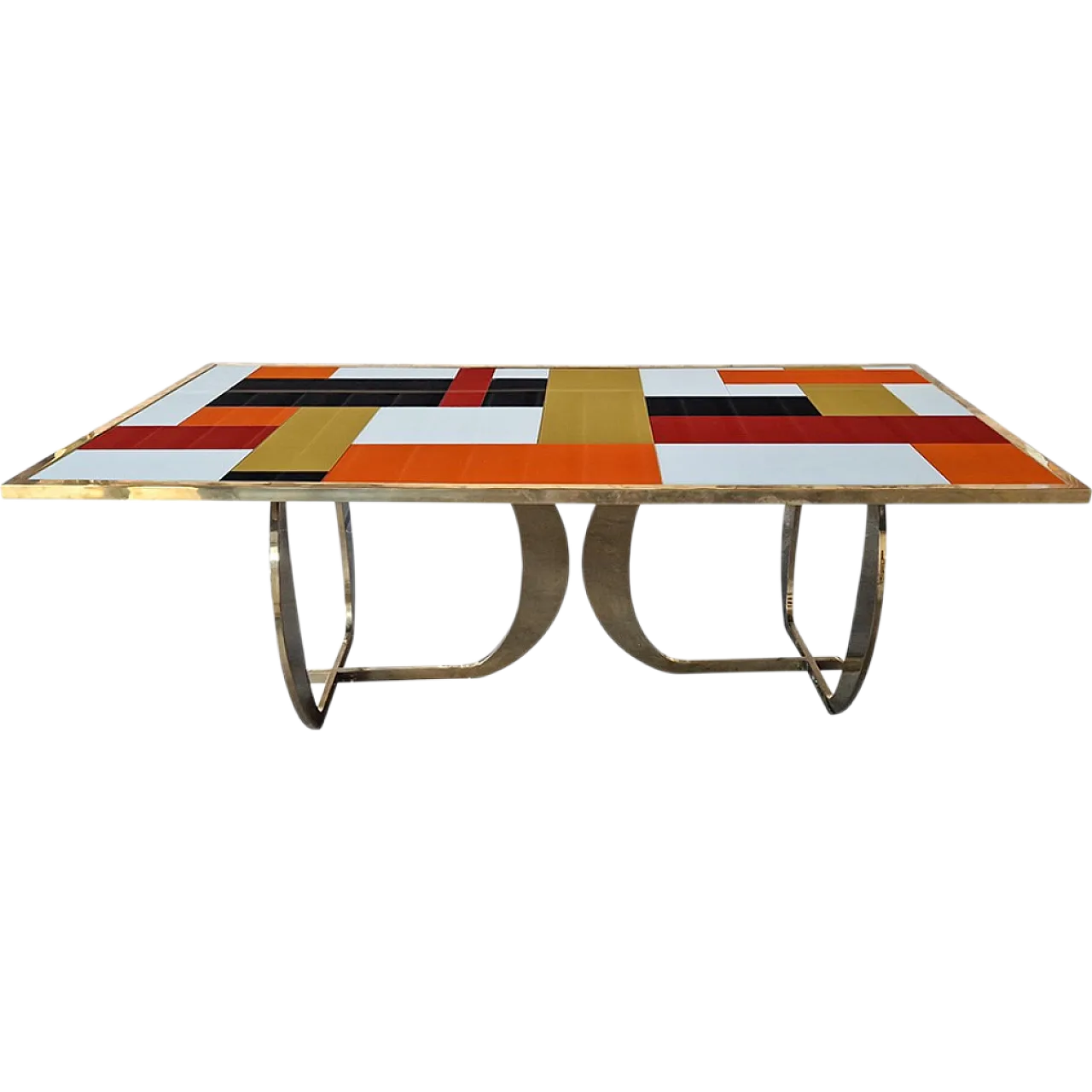 Murano glass and brass table, late 20th century 8