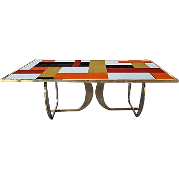 Murano glass and brass table, late 20th century