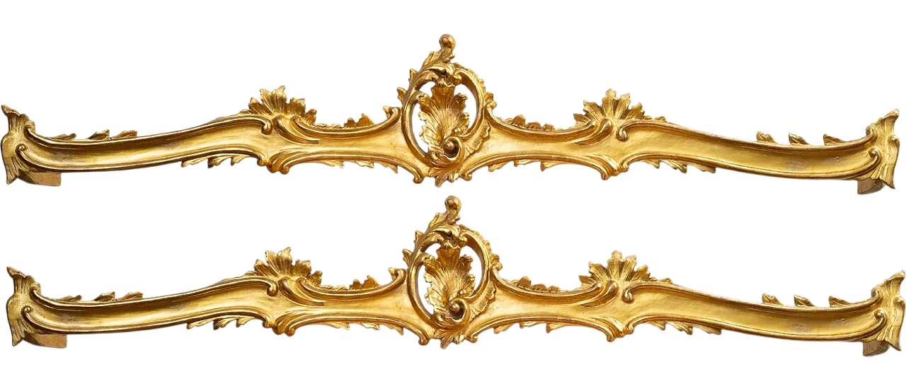 Pair of Louis Philippe Neapolitan zineffes in gilded wood, 19th cen. 5