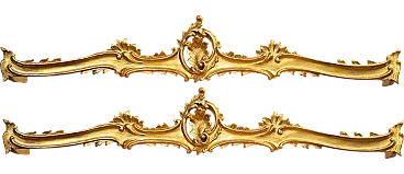 Pair of Louis Philippe Neapolitan zineffes in gilded wood, 19th cen.