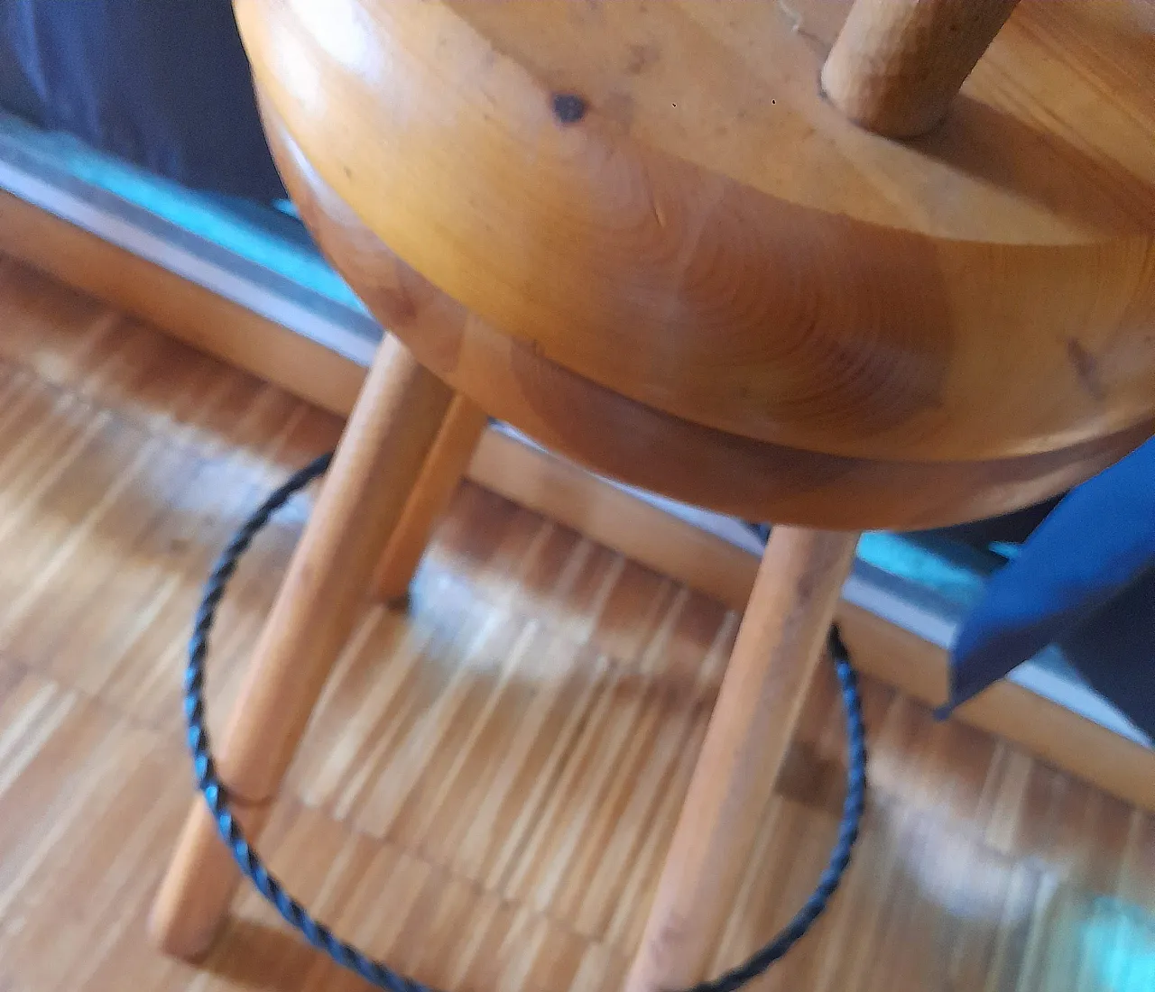 Pair of solid wood stools in the style of Charlotte Perriand, 70s 16