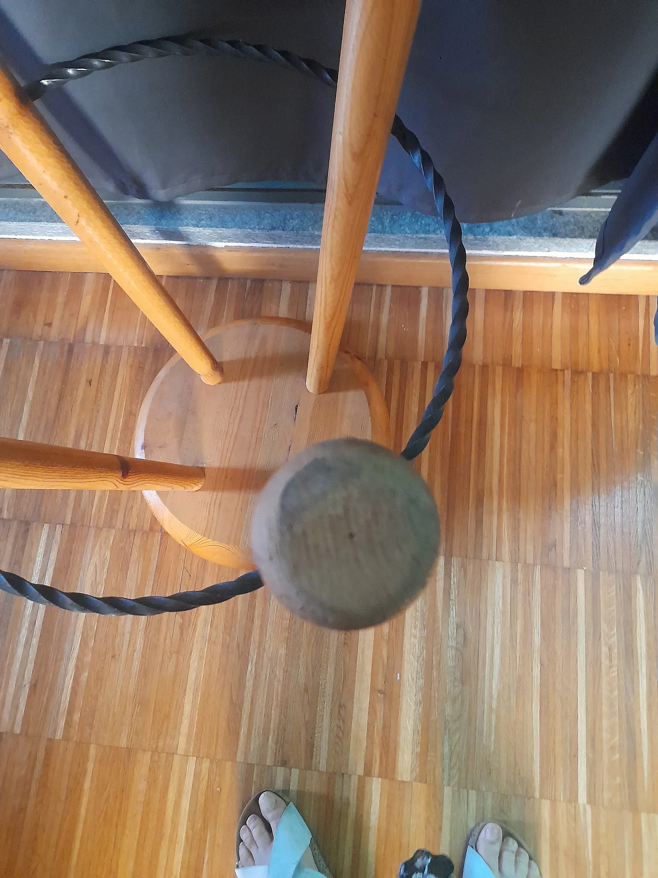 Pair of solid wood stools in the style of Charlotte Perriand, 70s 47