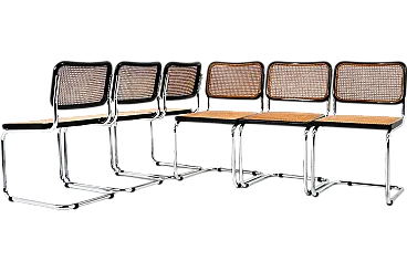 6 dining Chairs Style B32 by Marcel Breuer, 90s