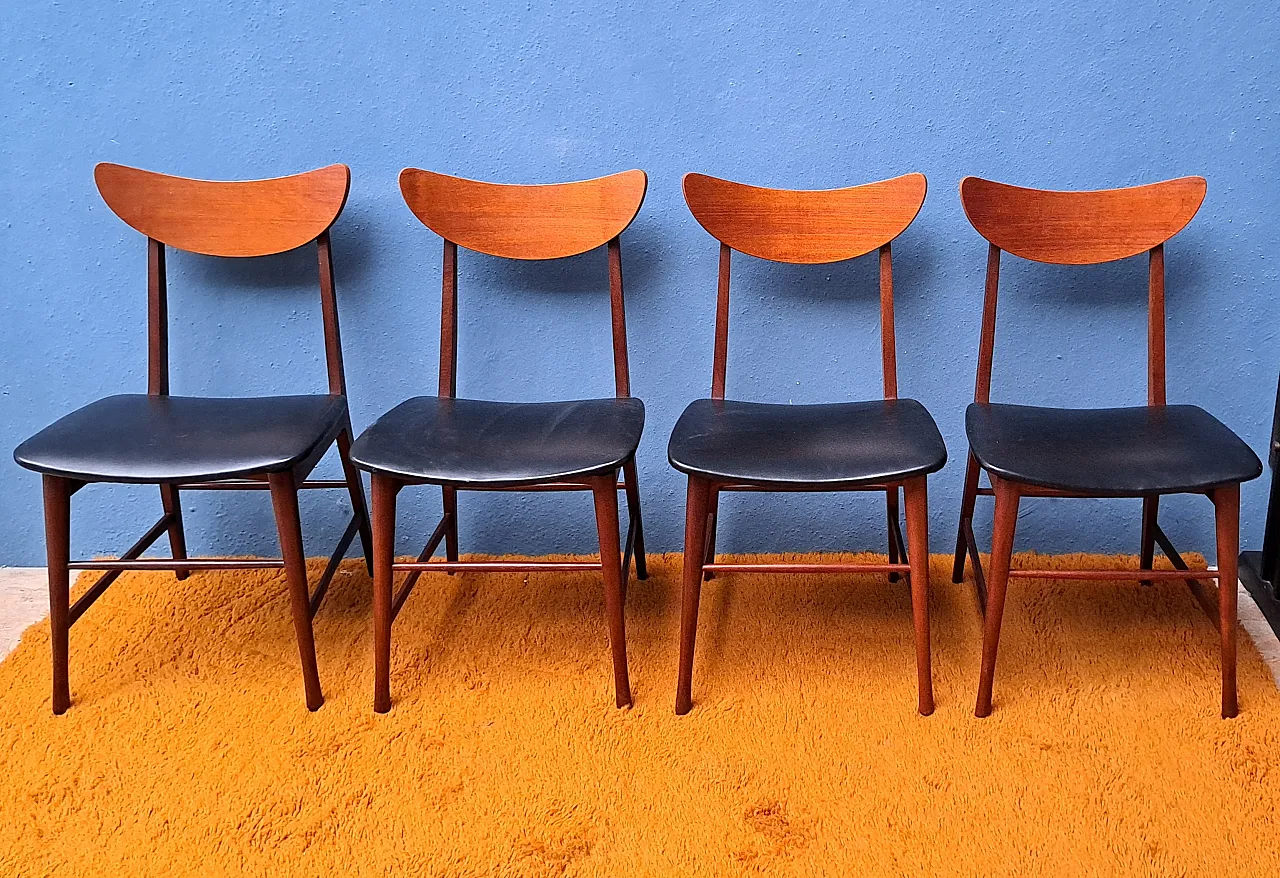 4 danish style teak chairs, 60s 1