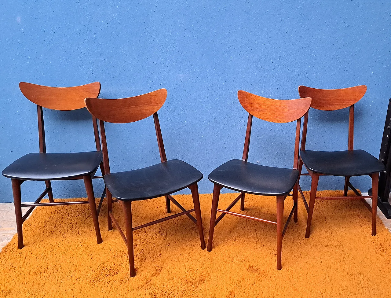 4 danish style teak chairs, 60s 2