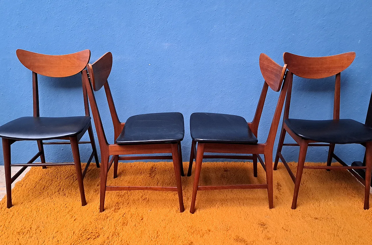 4 danish style teak chairs, 60s 4