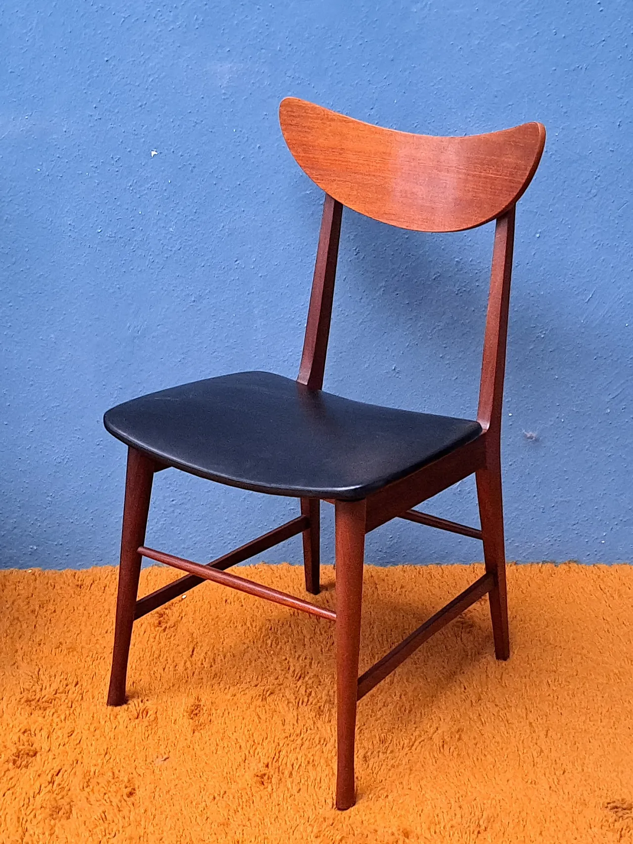 4 danish style teak chairs, 60s 5