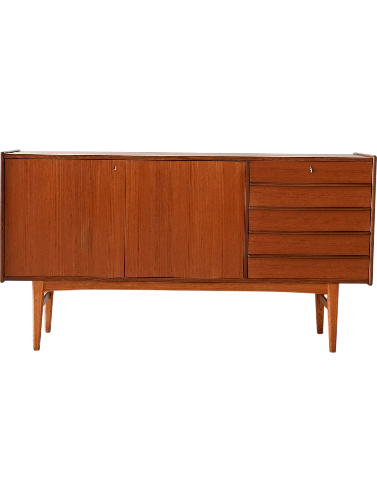 Sideboard di modernariato in teak, anni '60 10