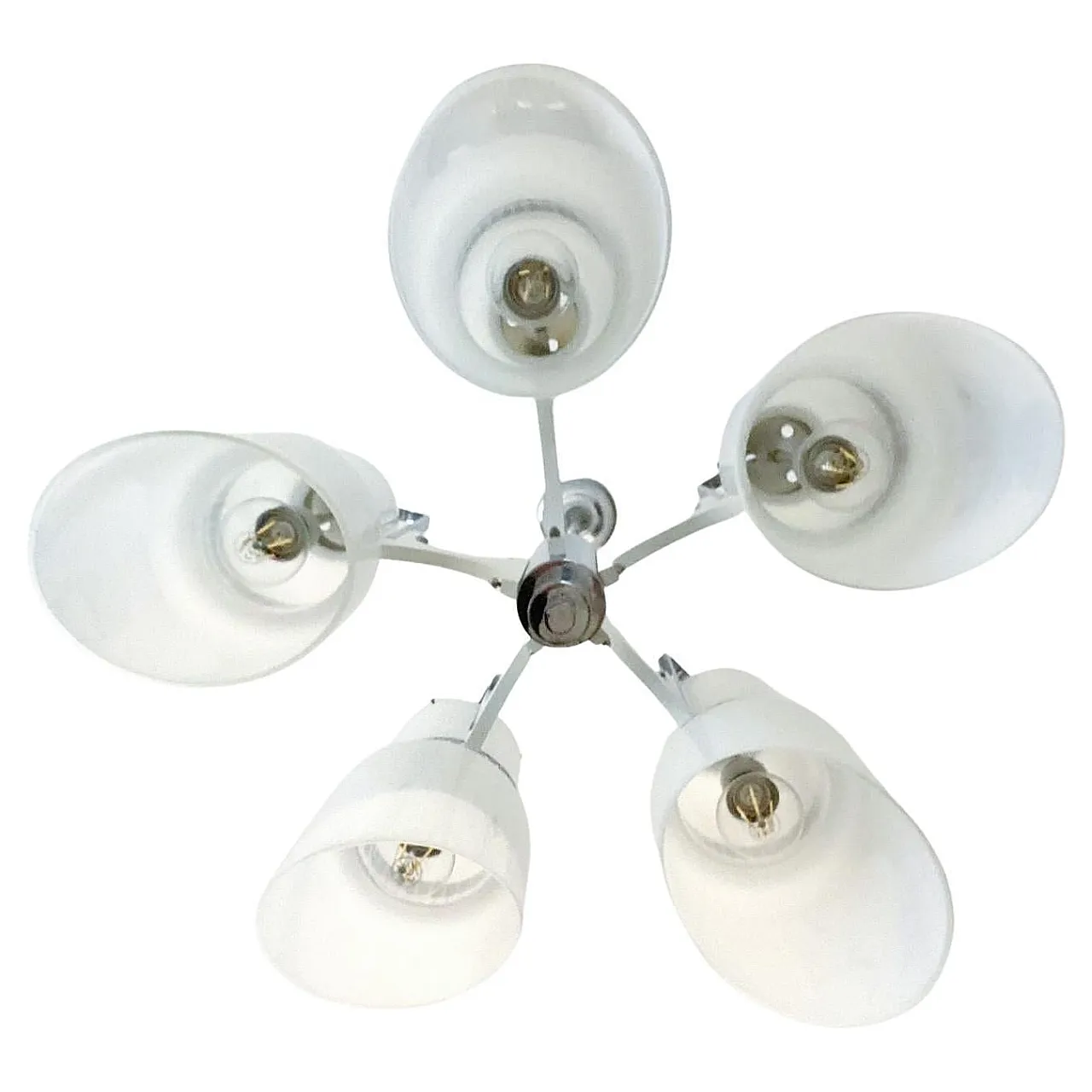 Space Age chandelier in Murano glass and steel, Vistosi, 1960s 6