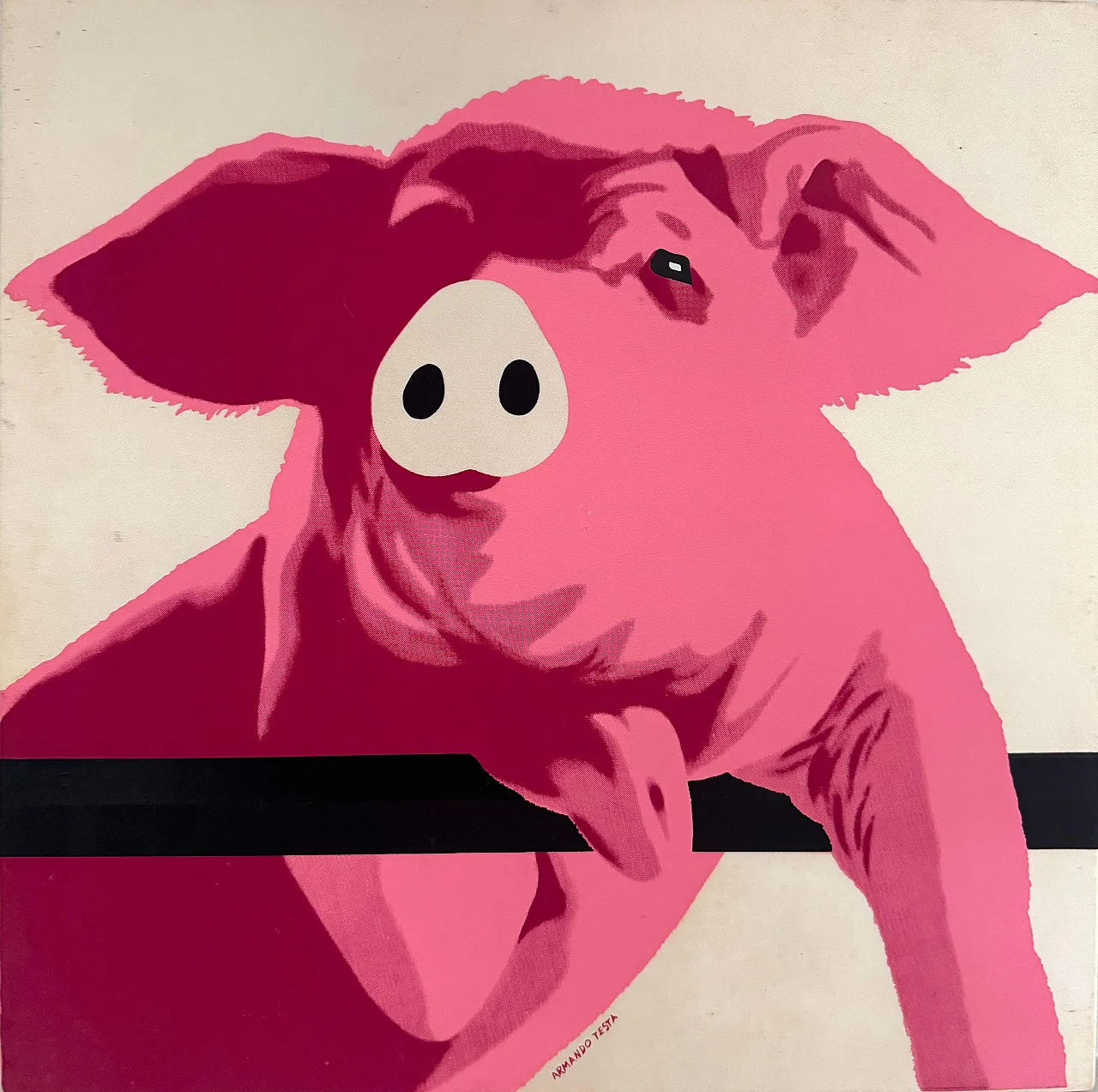 Portrait of a Young Pig by Armando Testa, silkscreen print, 1960s 2