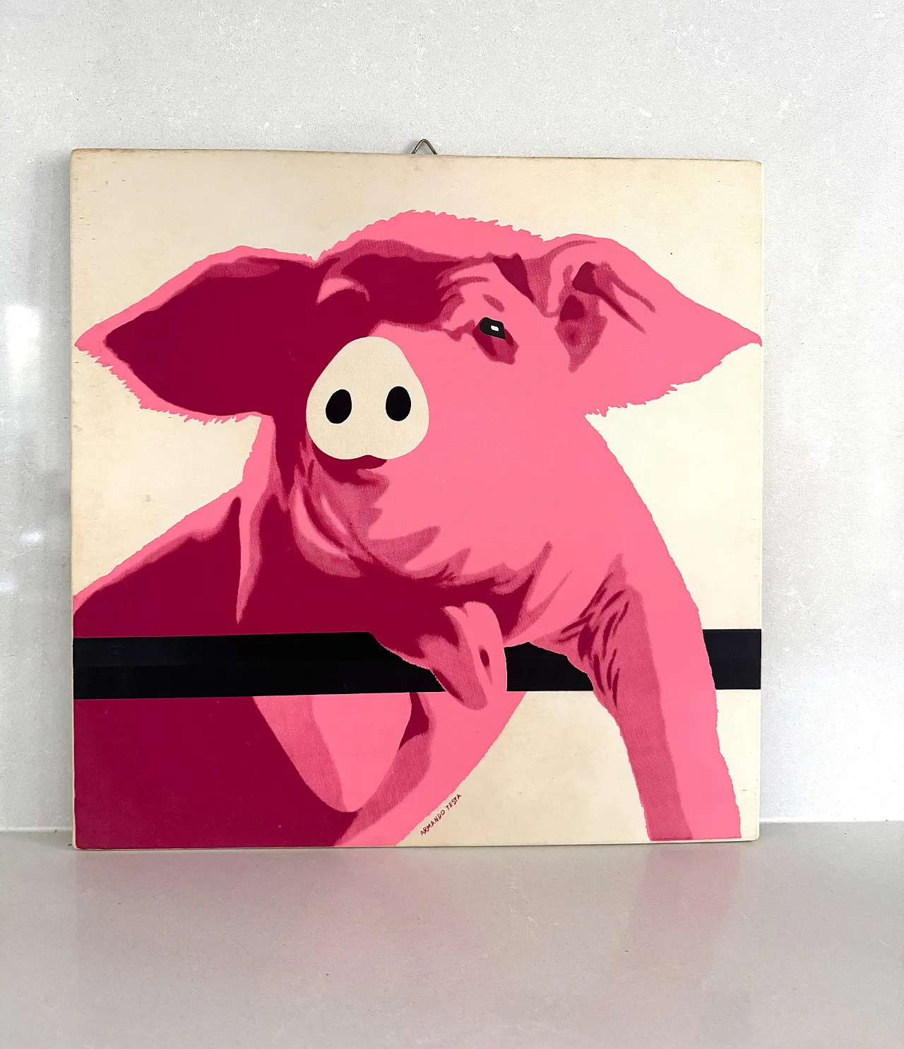 Portrait of a Young Pig by Armando Testa, silkscreen print, 1960s 3