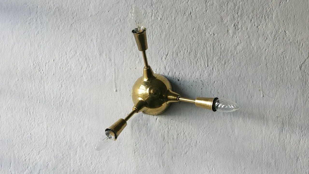 Sputnik brass lamp, 1950s 1