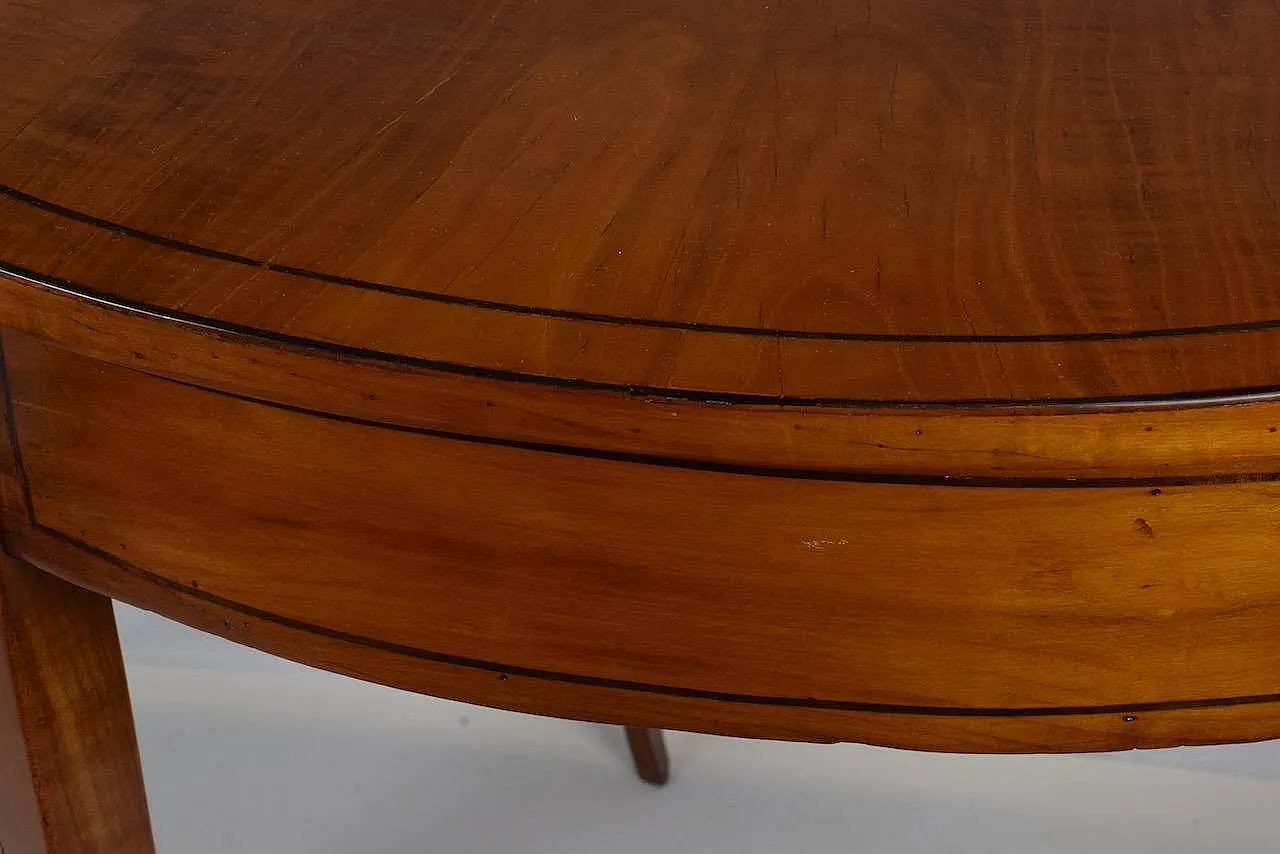 Pair of half-moon console tables in cherry wood, 19th century 6