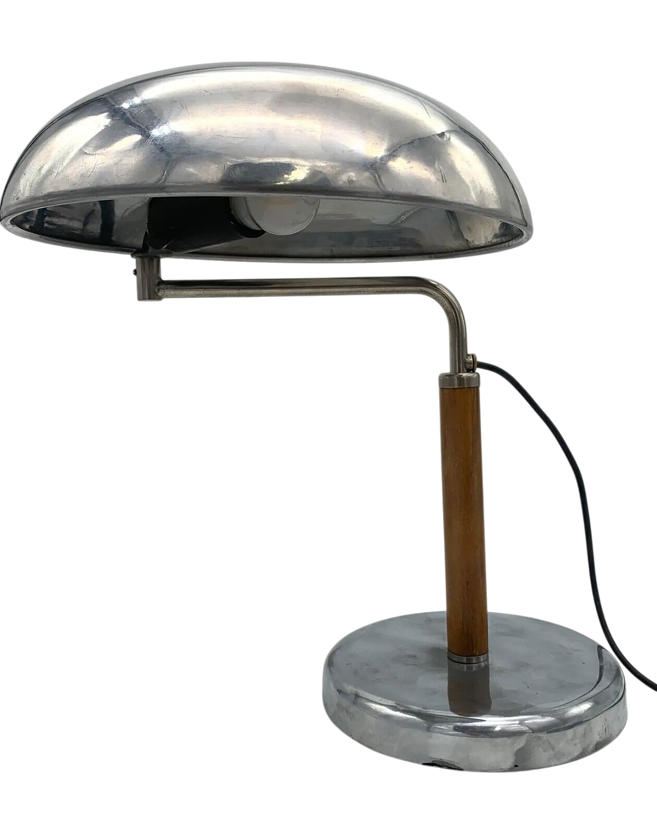 Wood and brass table lamp, 1930s 5