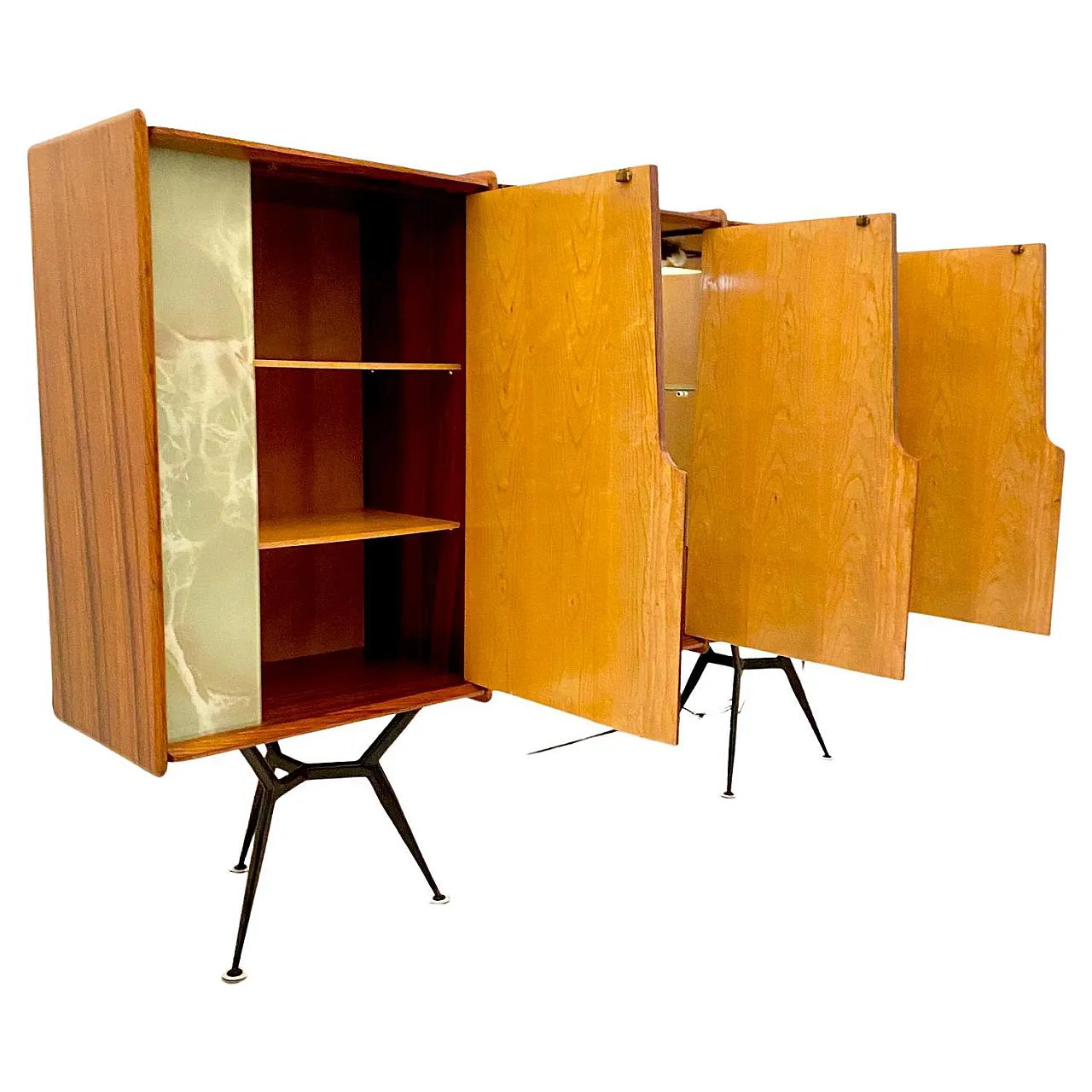 Sideboard in rosewood and marbled glass from the 1960s 1