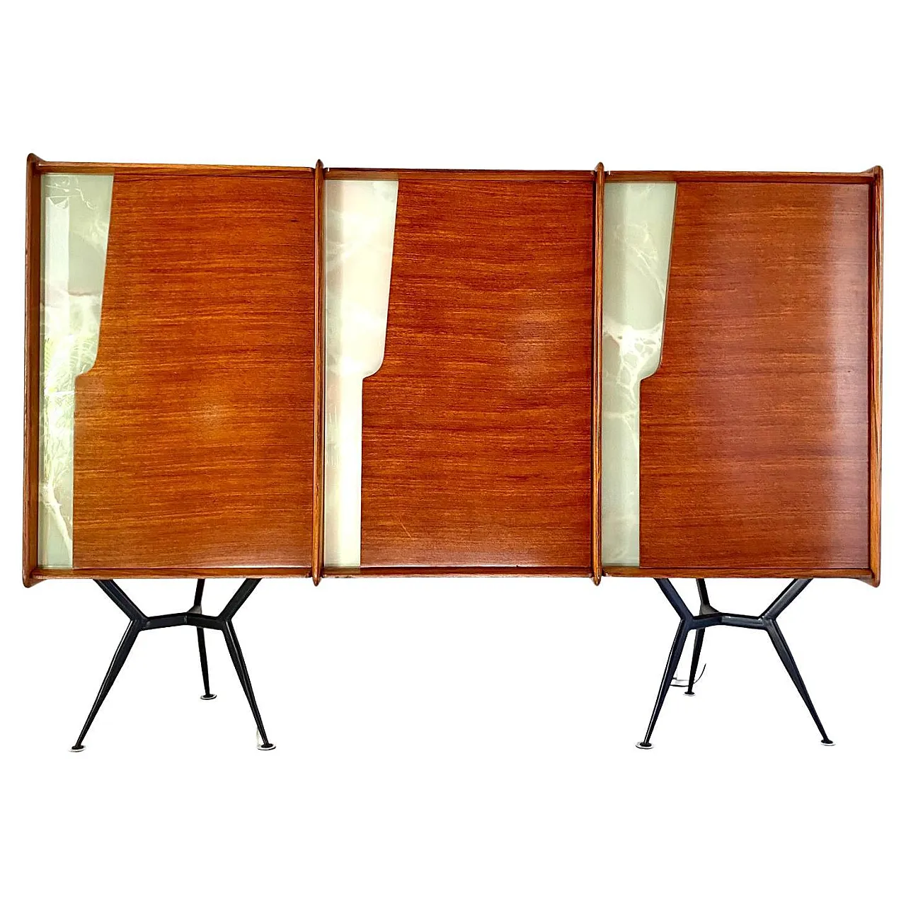 Sideboard in rosewood and marbled glass from the 1960s 2