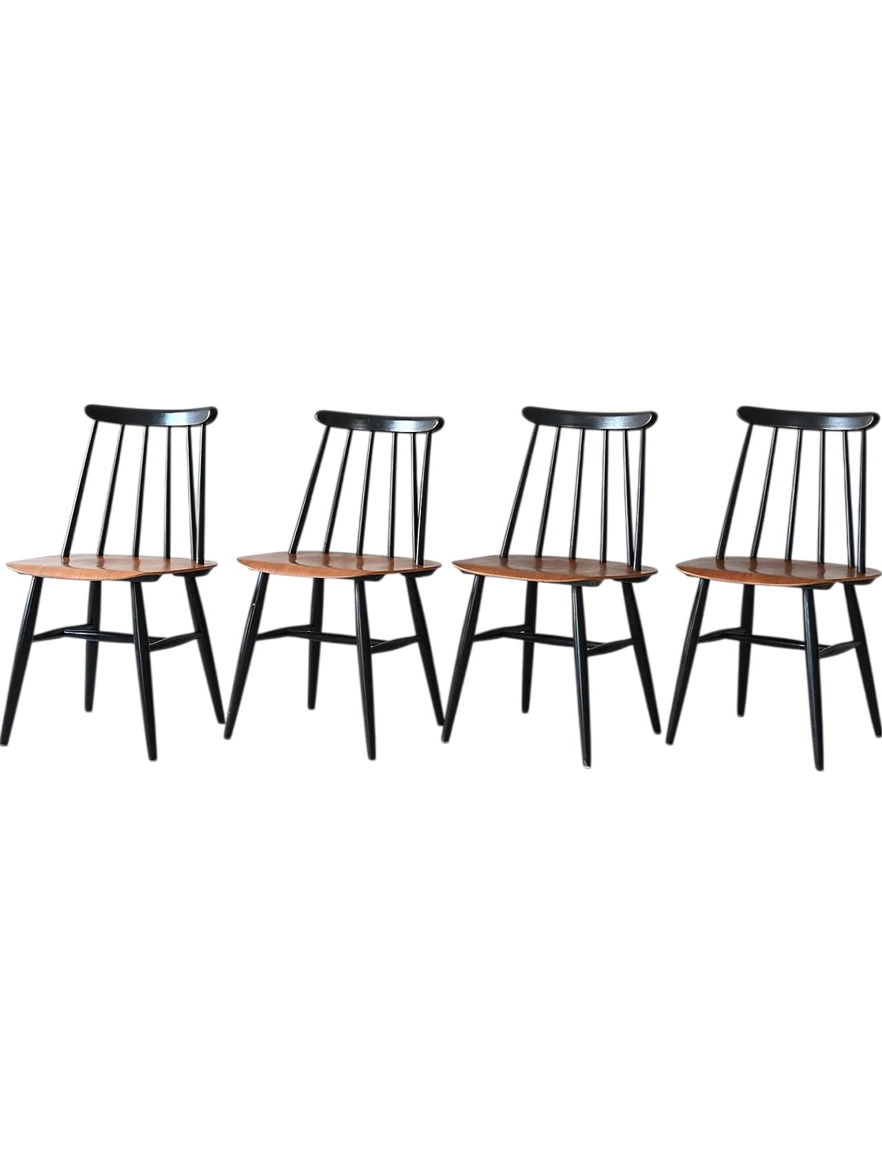 4 Fanett chairs by Ilmari Tapiovaara for Edsbyverken, 60s 15