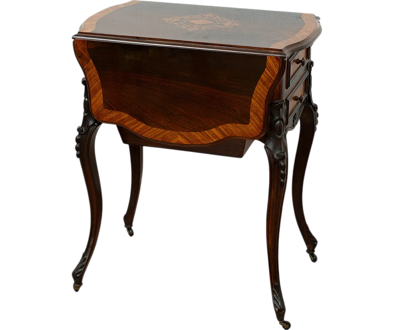 Napoleon III work table in fine exotic woods, '800 9