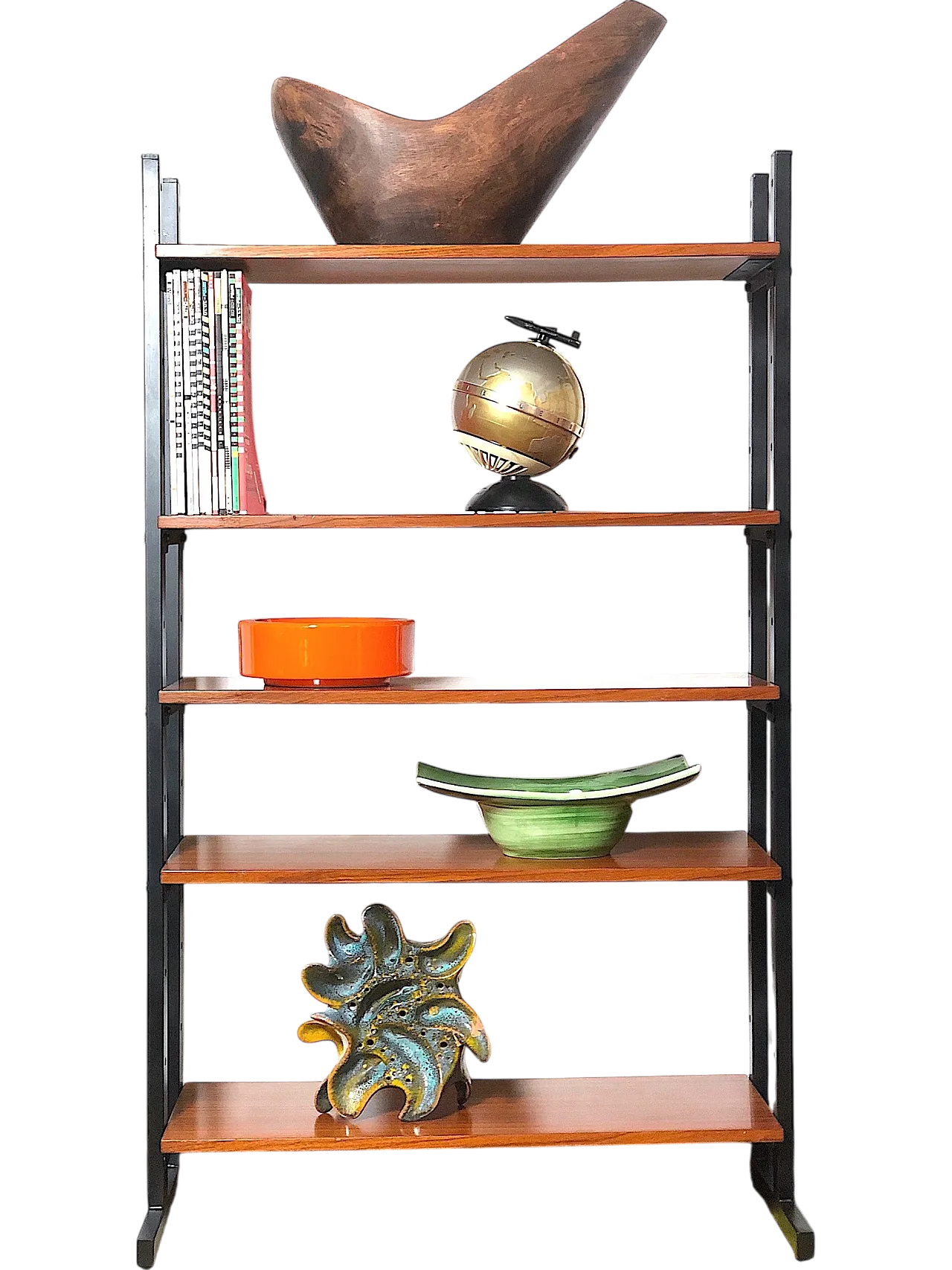 Cabinet bookcase with 5 shelves, 60s 11