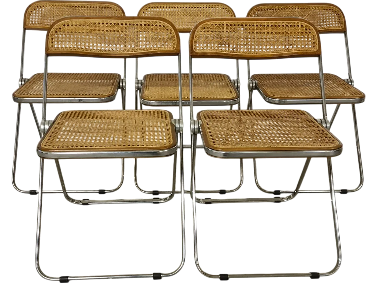 5 Plia chairs canè version, 70s 20