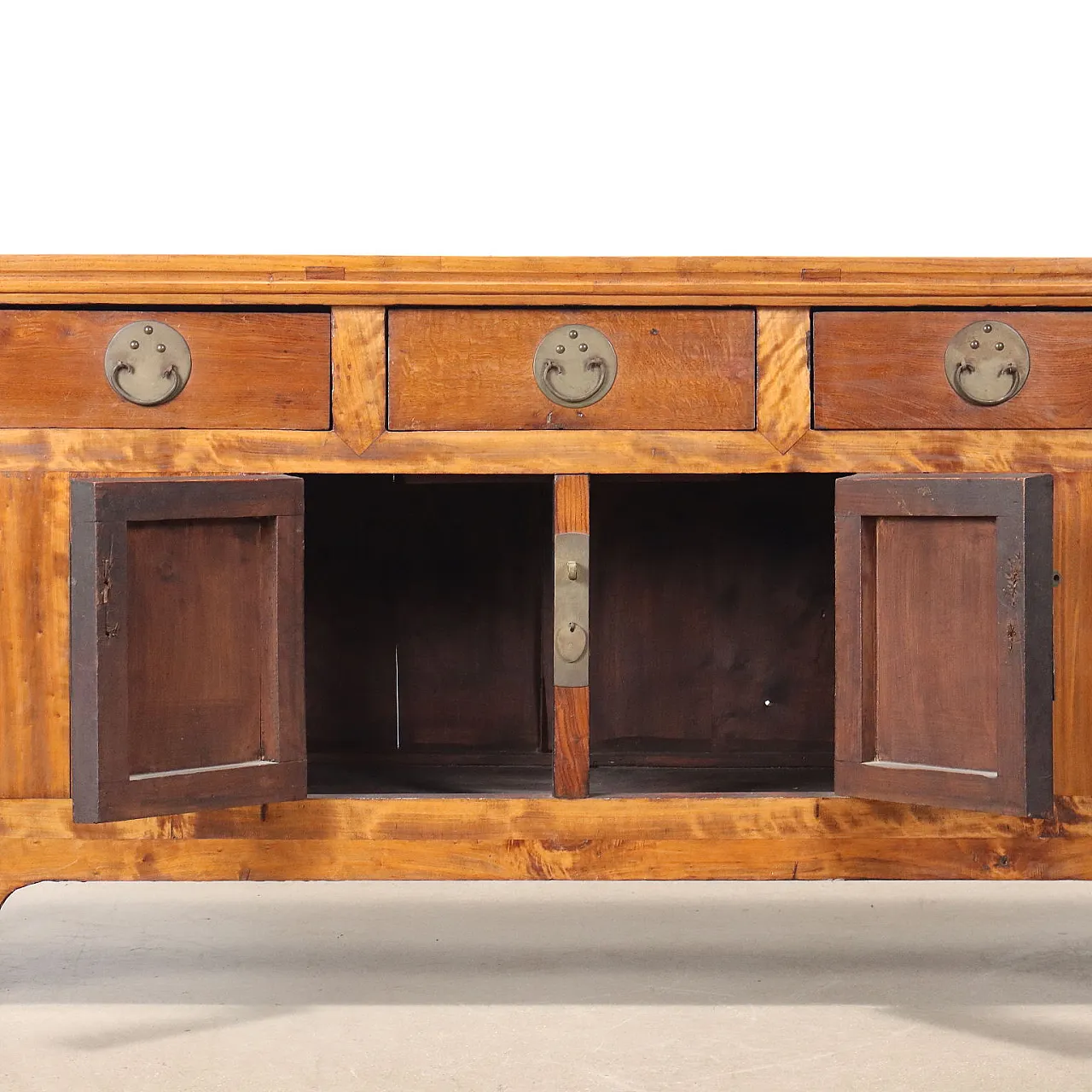 Credenza cinese in teak con ante e cassetti, '900 3