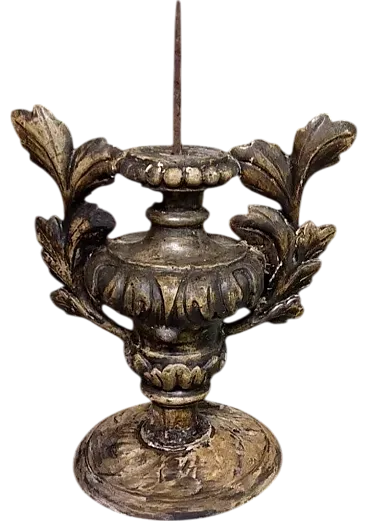 Carved wooden candlestick, 18th century