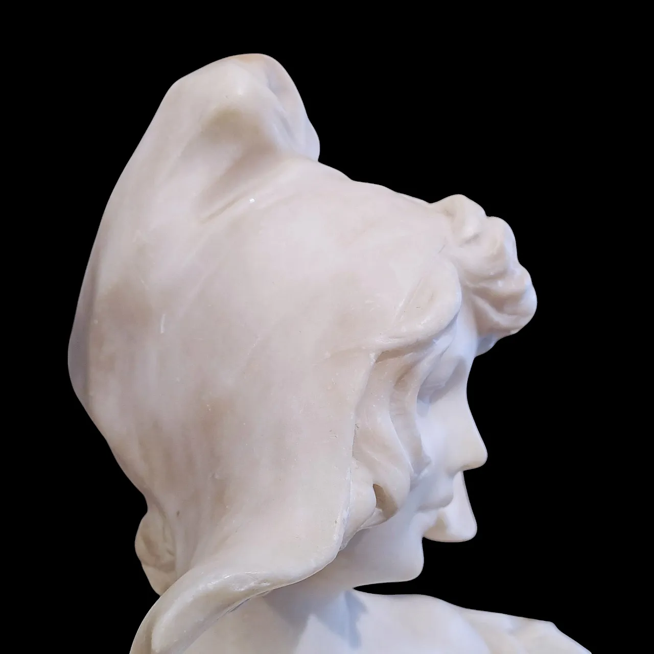 Jean Louis Gregoire, Bust of a girl, alabaster scupture, 19th century 7