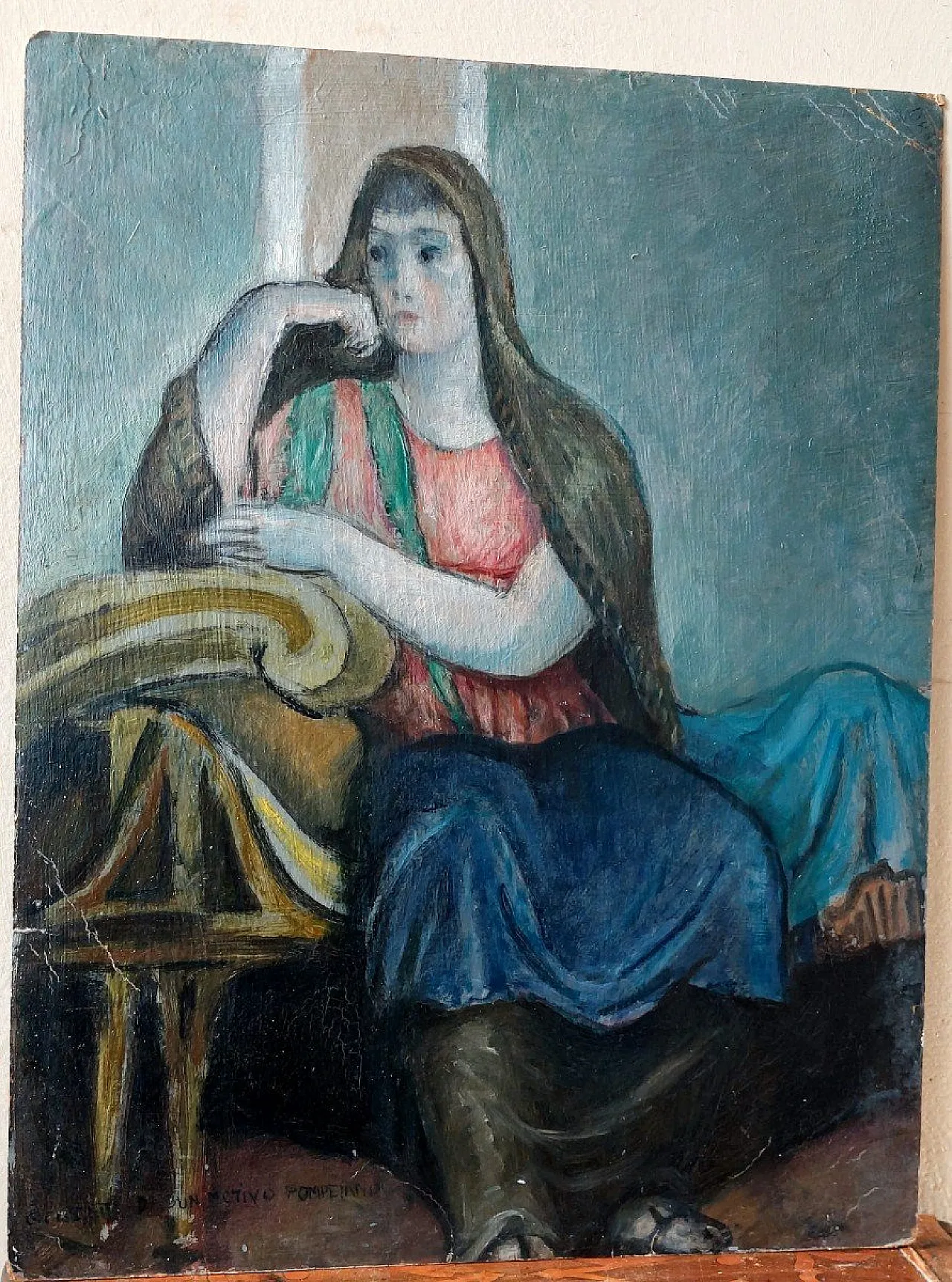 Portrait of a Woman and Pompeian Scene by G. Costetti, 20th century 8