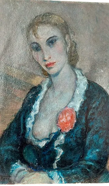 Portrait of a Woman and Pompeian Scene by G. Costetti, 20th century