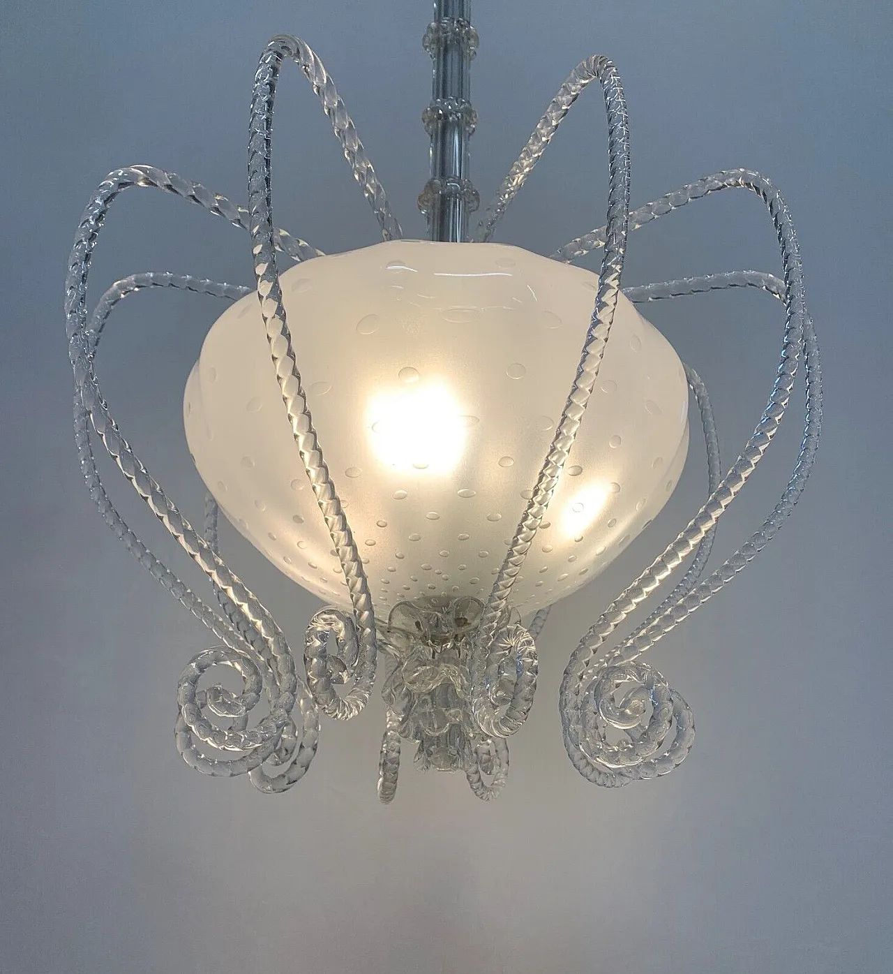 Pulegoso Murano glass chandelier, 1960s 1