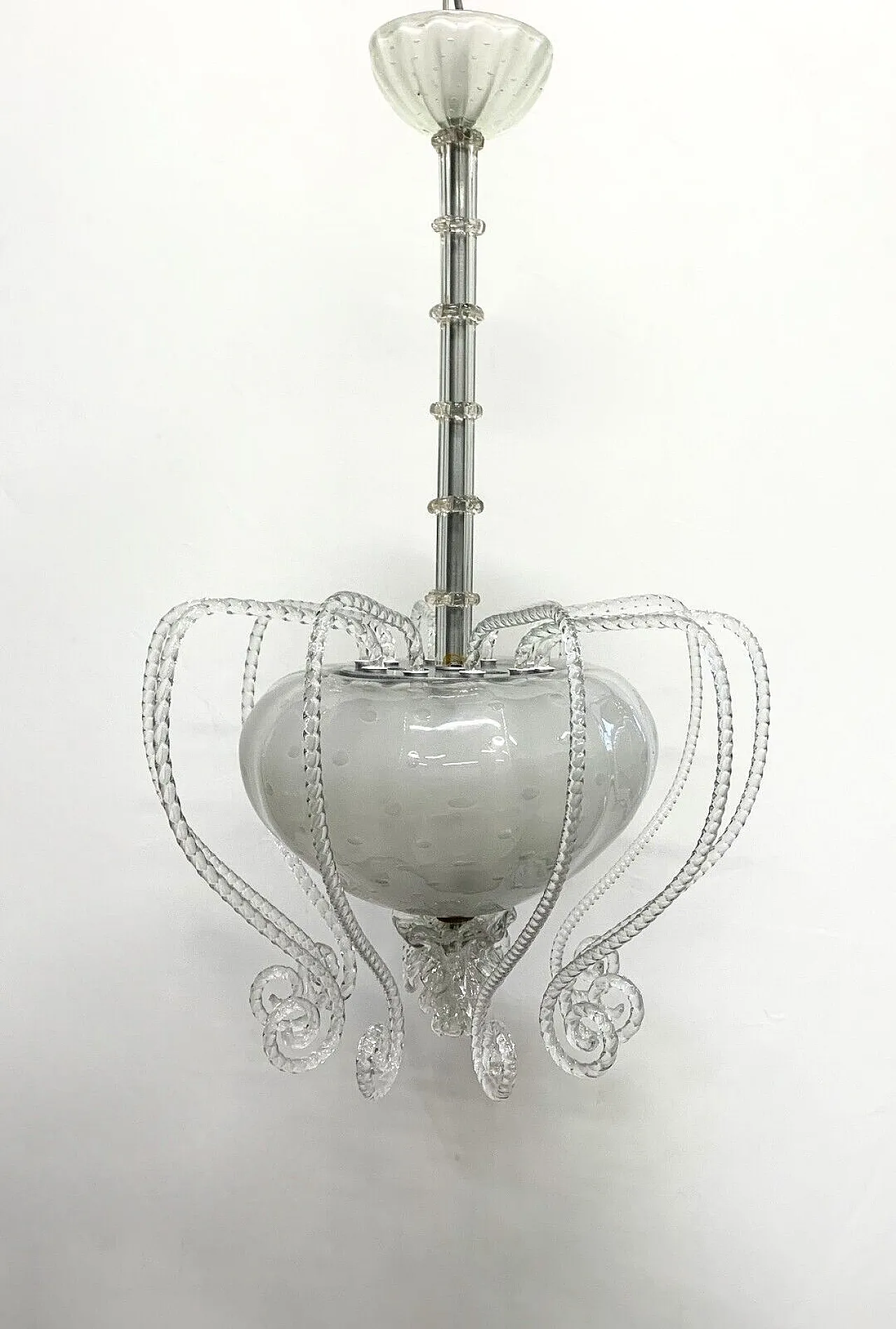 Pulegoso Murano glass chandelier, 1960s 2