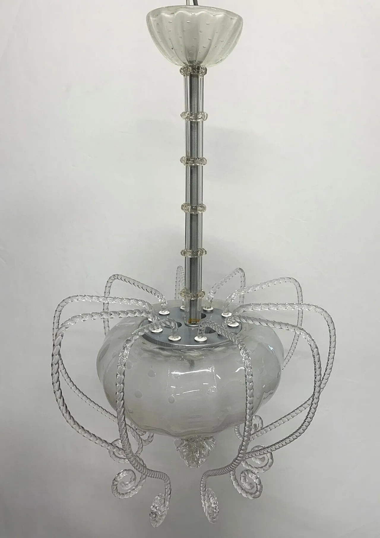 Pulegoso Murano glass chandelier, 1960s 5