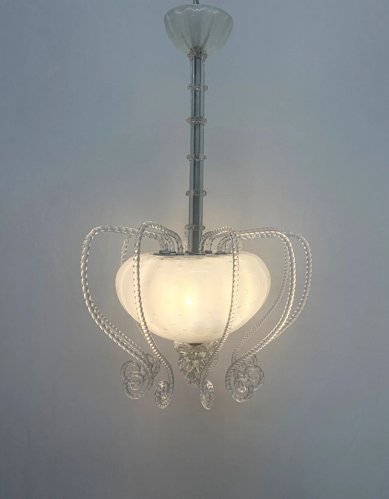 Pulegoso Murano glass chandelier, 1960s 6