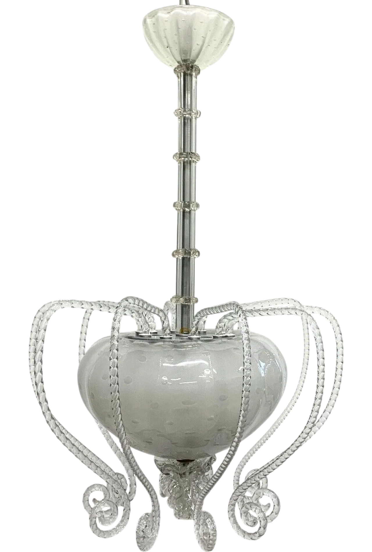 Pulegoso Murano glass chandelier, 1960s 7