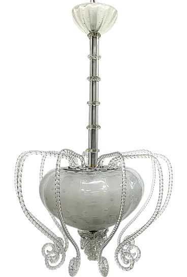 Pulegoso Murano glass chandelier, 1960s