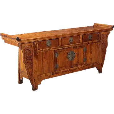 Credenza cinese in teak con ante e cassetti, '900