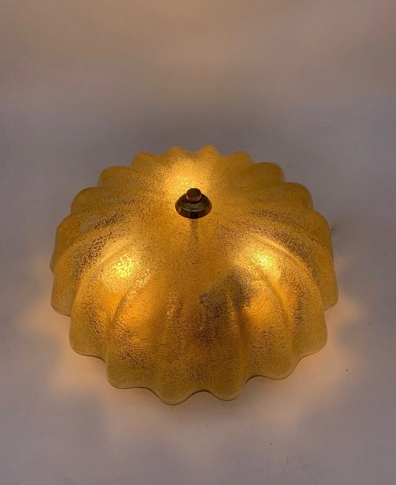 Hand-worked glass ceiling lamp attributed to Seguso, 1960s 5